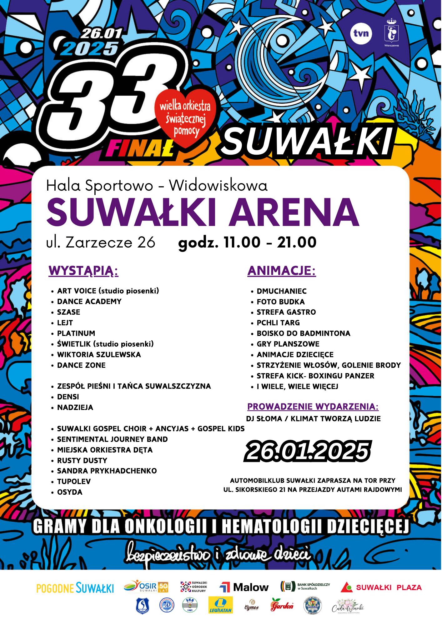WOŚP Suwałki 2025 - program