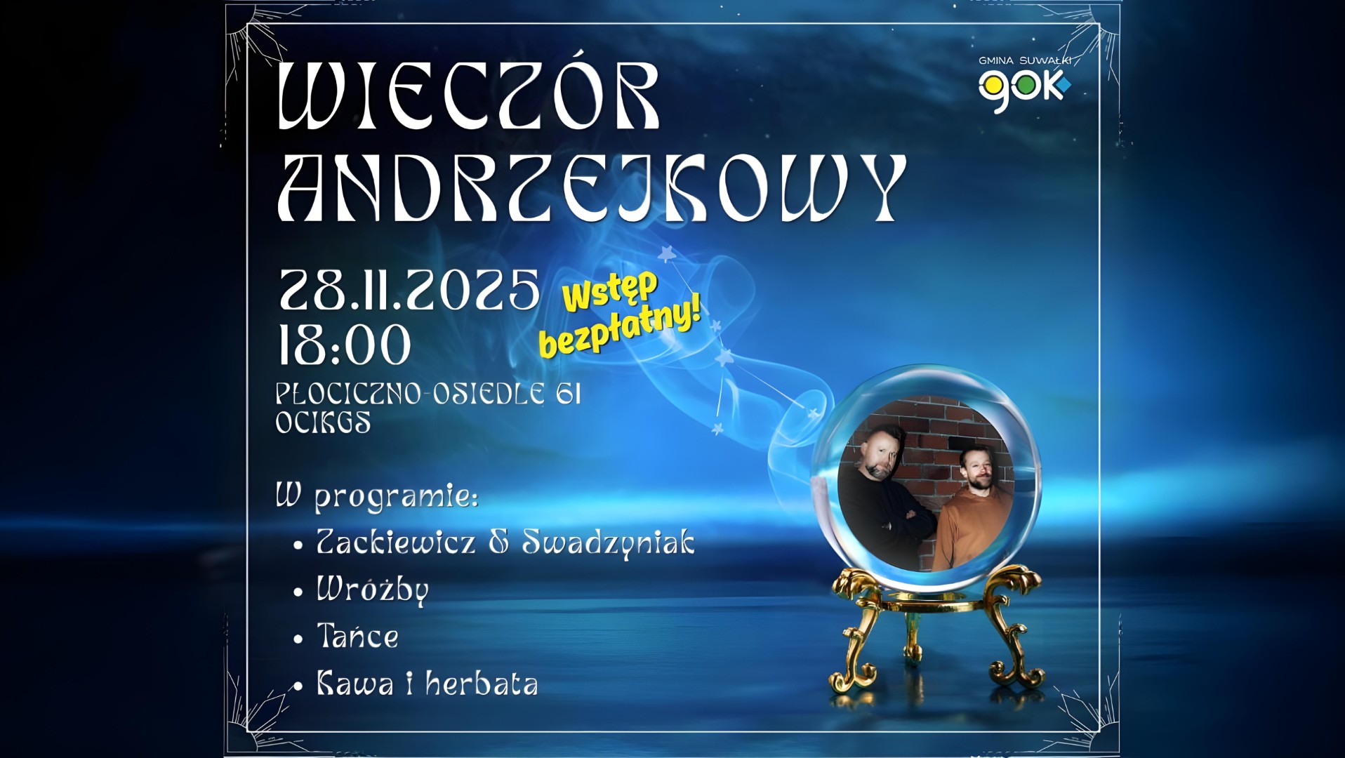 Spędź Wieczór Andrzejkowy w Płocicznie-Osiedlu – program wydarzenia