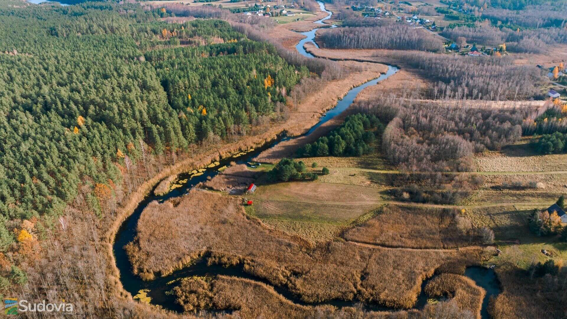 Rzeka Marycha z lotu ptaka, okolice wsi Zelwa, fot. Łukasz Tyczkowski